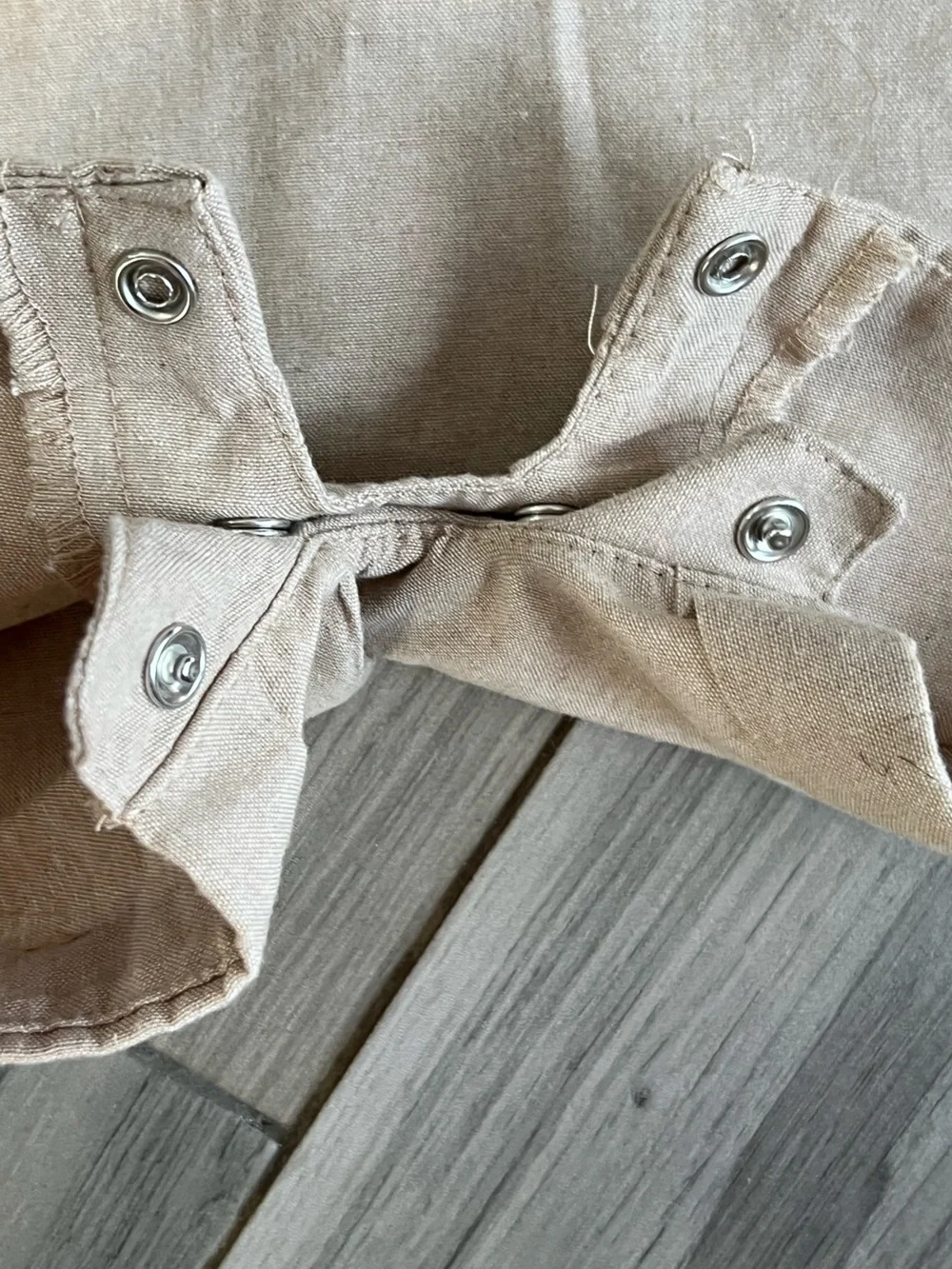 Tahari Cream-Tan Linen-Blend Kids Overalls with White Tee and Hat